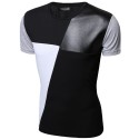 Camiseta Festa Club Masculina Elegante Couro Branca Casual Moderna