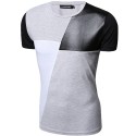 Camiseta Festa Club Masculina Elegante Couro Branca Casual Moderna