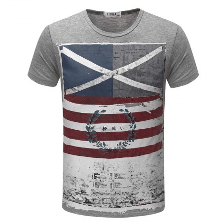 Camiseta Estampada Americana Esporte Fino Casual Masculina Básica