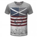 Camiseta Estampada Americana Esporte Fino Casual Masculina Básica