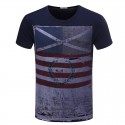 Camiseta Estampada Americana Esporte Fino Casual Masculina Básica