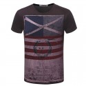 Camiseta Estampada Americana Esporte Fino Casual Masculina Básica