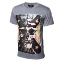 Camiseta Estampada Caveira Preta Masculina Casual Personalizada