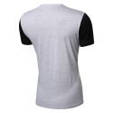 Camiseta Festa Club Noite Masculina Retalho em Couro Casual Elegante