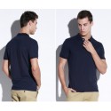 Camiseta Polo Esporte Lisa Masculina Casual com Botão Slim Fit