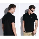 Camiseta Polo Esporte Lisa Masculina Casual com Botão Slim Fit