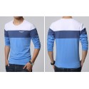 T Long Sleeve Striped Blue Men Cold Modern Calitta