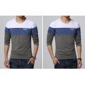 T Long Sleeve Striped Blue Men Cold Modern Calitta