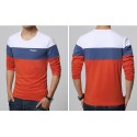 T Long Sleeve Striped Blue Men Cold Modern Calitta