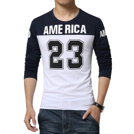 Camiseta America 23 Masculina Esporte Colegial Manga Longa Casual