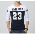 America Shirt 23 Men's Long Sleeve Casual Sport College