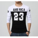 America Shirt 23 Men's Long Sleeve Casual Sport College