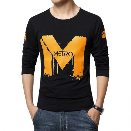 Camiseta Estampada Masculina Slim Fit Manga Longa M Metro