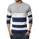 Shirt Sweatshirt Cold Knit Striped Male pullovers