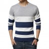 Shirt Sweatshirt Cold Knit Striped Male pullovers