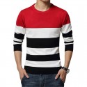 Shirt Sweatshirt Cold Knit Striped Male pullovers