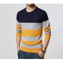 Shirt Sweatshirt Cold Knit Striped Male pullovers