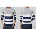 Shirt Sweatshirt Cold Knit Striped Male pullovers