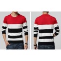 Shirt Sweatshirt Cold Knit Striped Male pullovers