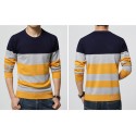 Shirt Sweatshirt Cold Knit Striped Male pullovers