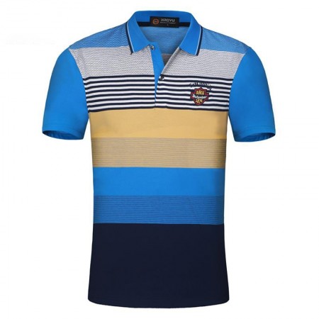 Polo Blue Striped Casual Party Club estaõa Summer Men