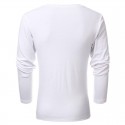 T Shirt V-Neck Long Sleeve Men's Winter With Highlight buttons