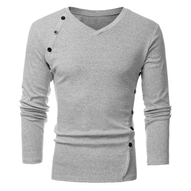 T shirt V-Neck Long Sleeve Men's Winter