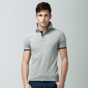 Camiseta Polo Básica Lisa Masculina Casual Slim Fit Elegante Branca