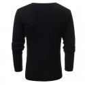 T Shirt V-Neck Long Sleeve Men's Winter With Highlight buttons