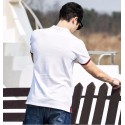 Polo Shirt White Social Sport Thin Elegant Casual Male