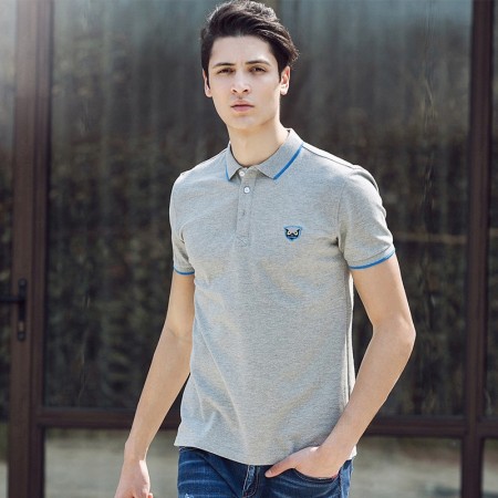 Polo Shirt Grey Social Men's Sport Thin Lisa English Gola