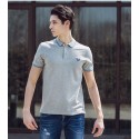 Camisa Pólo Cinza Masculina Social Esporte Fino Lisa Gola Inglesa