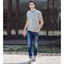 Camisa Pólo Cinza Masculina Social Esporte Fino Lisa Gola Inglesa