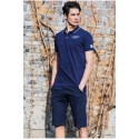 Camisa Pólo Azul Marinho Esporte Masculina Casual Slim Fit