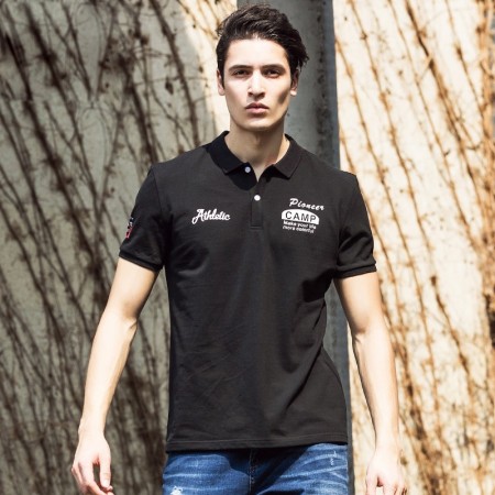 Shirt Sport Polo Black Men's Casual Summer Basic Elegant