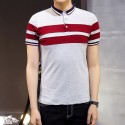 Camiseta Polo Listrada Esporte Fino Casual Masculina Gola Inglesa