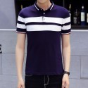 Camiseta Polo Listrada Esporte Fino Casual Masculina Gola Inglesa