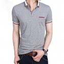 Polo Grey and Blue Sport Men's Plus Size Casual Summer