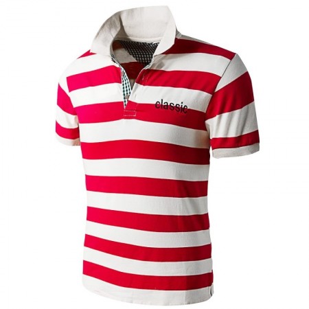 Polo shirt Men's Striped Holiday Summer Casual Thin Espore