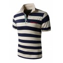 Polo shirt Men's Striped Holiday Summer Casual Thin Espore