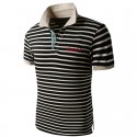 Polo shirt Men's Striped Holiday Summer Casual Thin Espore