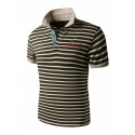 Polo shirt Men's Striped Holiday Summer Casual Thin Espore