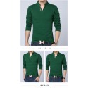 Polo shirt Mandarin Sport Thin Men's Casual Long Sleeve