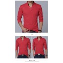 Polo shirt Mandarin Sport Thin Men's Casual Long Sleeve