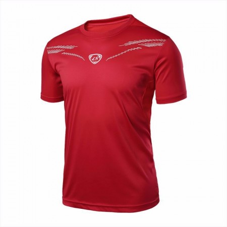 Camiseta T Esportiva Treino Academia e Futebol Vermelha Masculina Fina