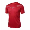 Camiseta T Esportiva Treino Academia e Futebol Vermelha Masculina Fina