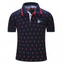 Camisa Pólo Esporte Masculina Social de Verão Elegante Casual Brasão