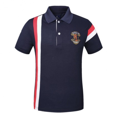 Camisa Pólo Golf Masculina Azul Marinho Elegante Esporte Fino de Listrada