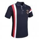 Men's Golf Polo Shirt Navy Elegant Thin Sport Striped