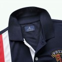 Men's Golf Polo Shirt Navy Elegant Thin Sport Striped